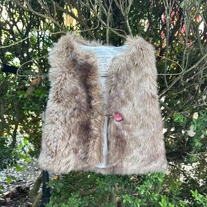 Zara Kids Faux Fur Vest in Brown